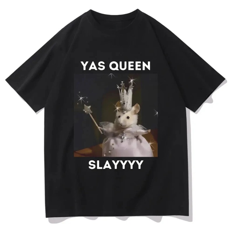 Queen Street Fashion - 悲しいハムスター Tシャツ面白いヤス女王スレイーリーラット Tシャツカジュアル半袖夏のファッションストリート Tシャツ高品質 Tシャツ