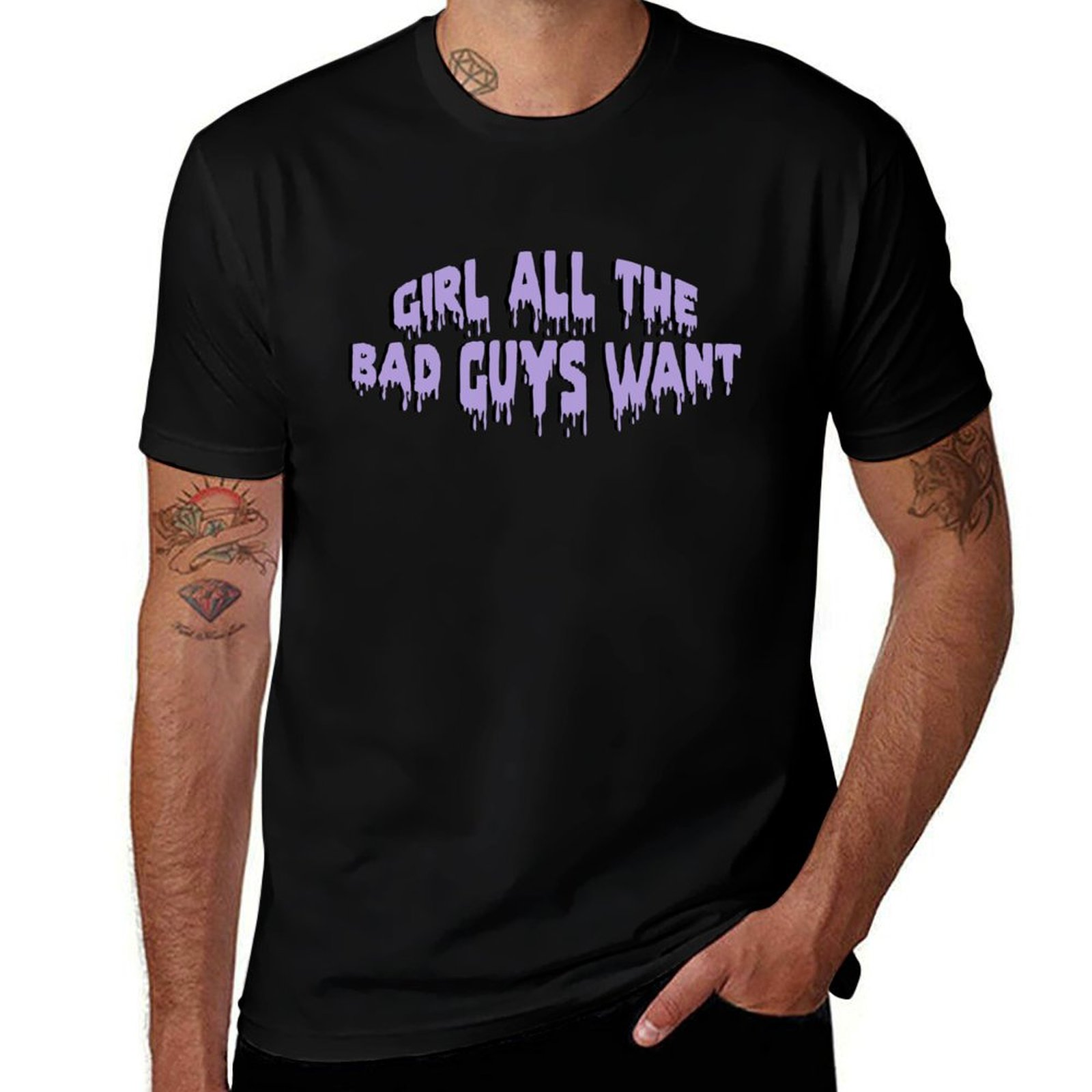 Street Fashion For Short Guys - ガール・オール・ザ・バッド・ガイズ・ワント Tシャツ ストリートファッション カジュアルTシャツ