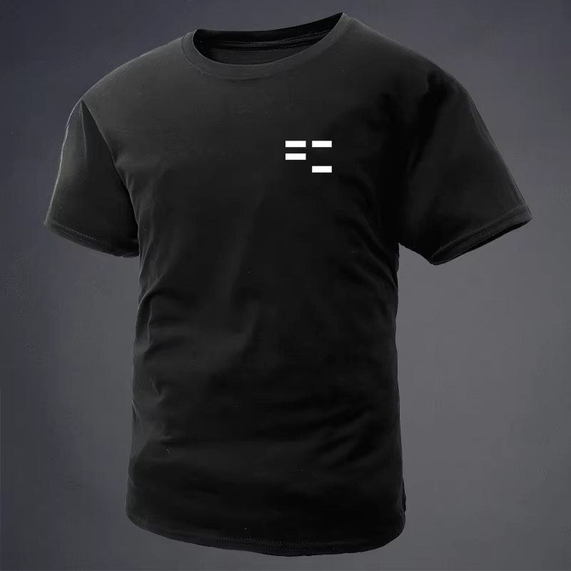 Street Fashion For Short Guys - 2026年ファッション新作ミリタリースタイルTシャツ、フランス・ラオス風ニッチ防衛ラウンドネック半袖サマータフガイ服、ストリートトップス