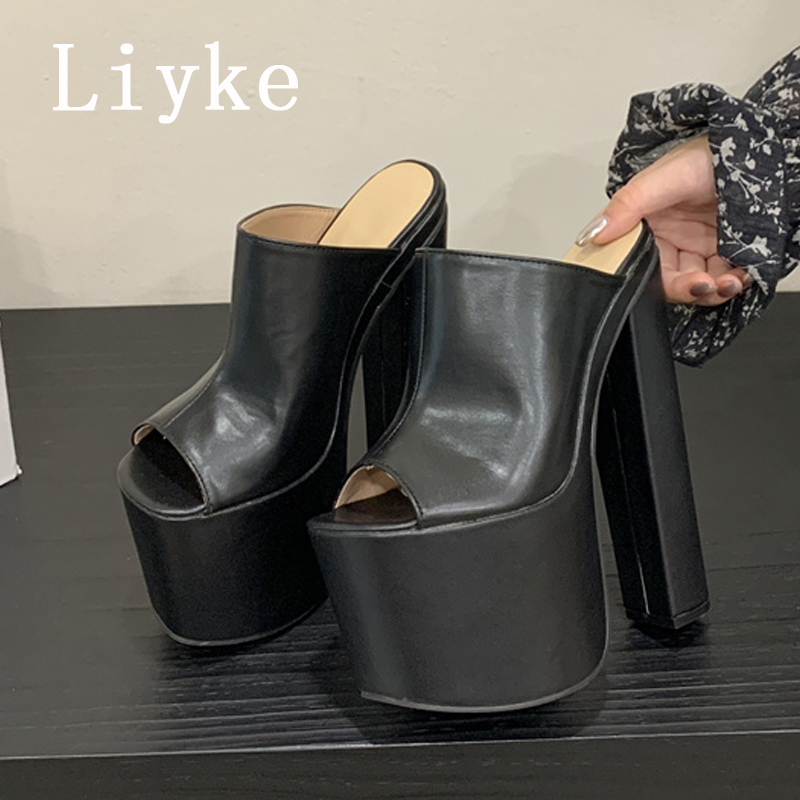 Fashion Street Night - Liyke ランウェイファッション 18CM エクストリームハイヒール レディース パーティー