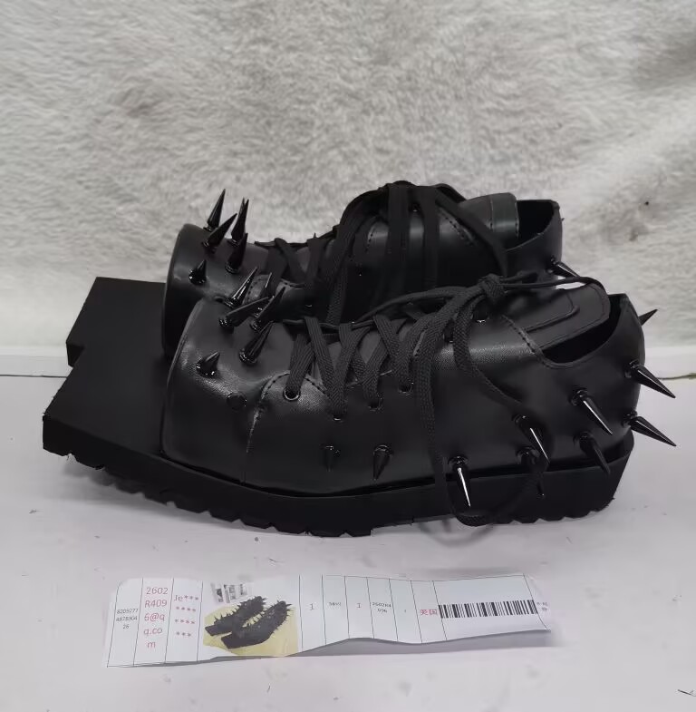Street Fashion Y2K - レディース ブラックレザー ホッグトゥブーツ パンク Y2K チャンキーヒール