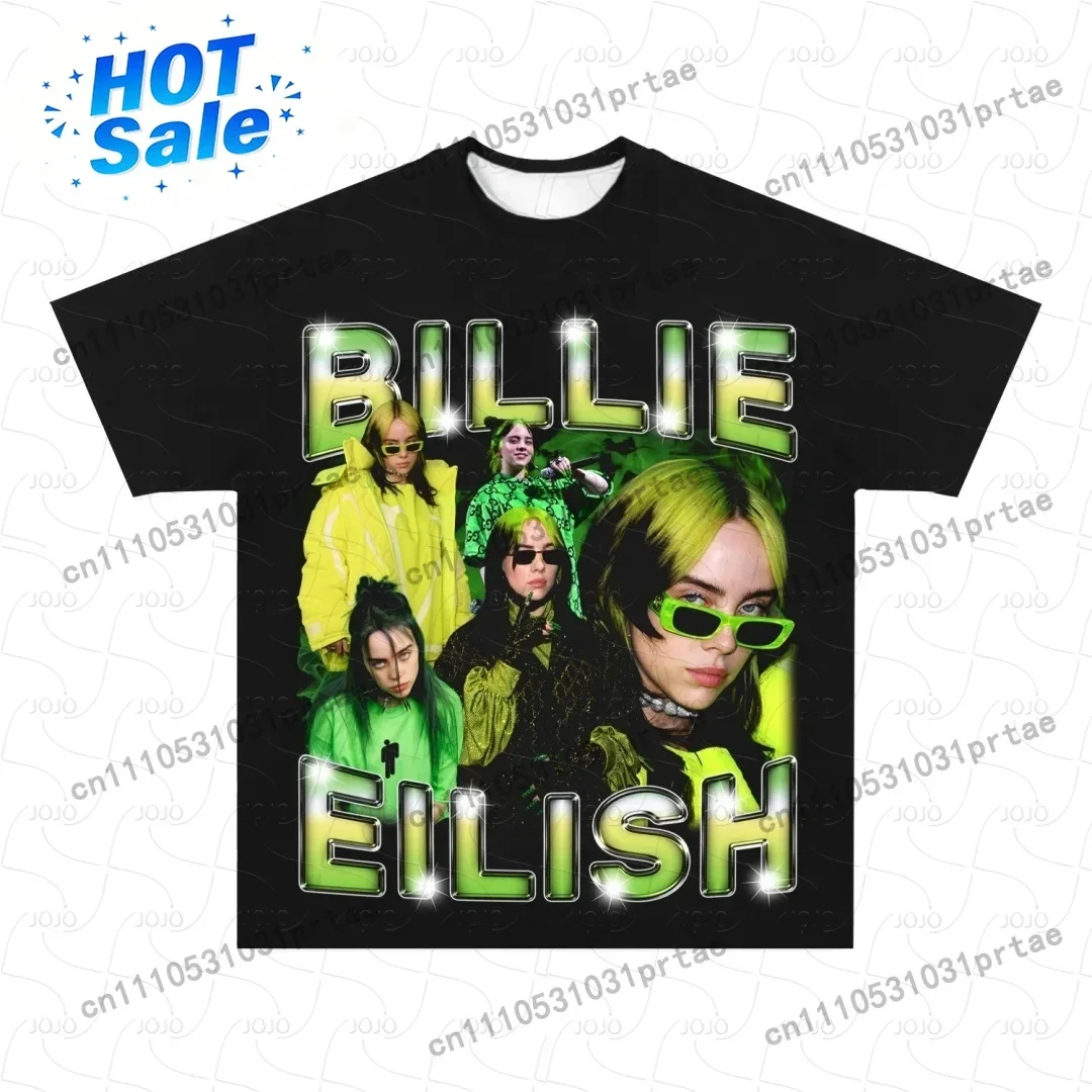 ビリー・アイリッシュ レトロ柄 Tシャツ 2025 夏 メン - Street Fashion Men 2025 のレビューと価格