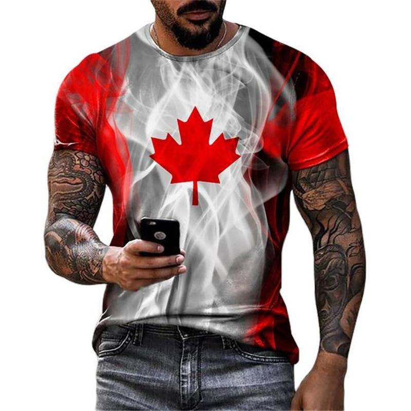 レトロカナダ国旗 Tシャツ 3D プリントストリートメープル - Street Fashion Canada のレビューと価格