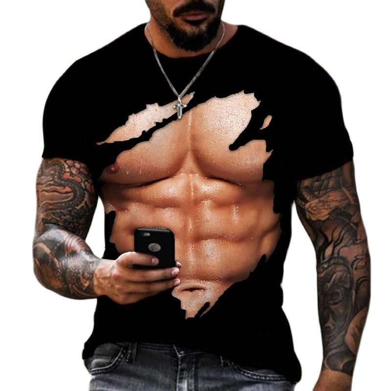 男性と女性のための3Dプリントされたマッスルシャツ,高品質の - Street Fashion For Short Guys のレビューと価格