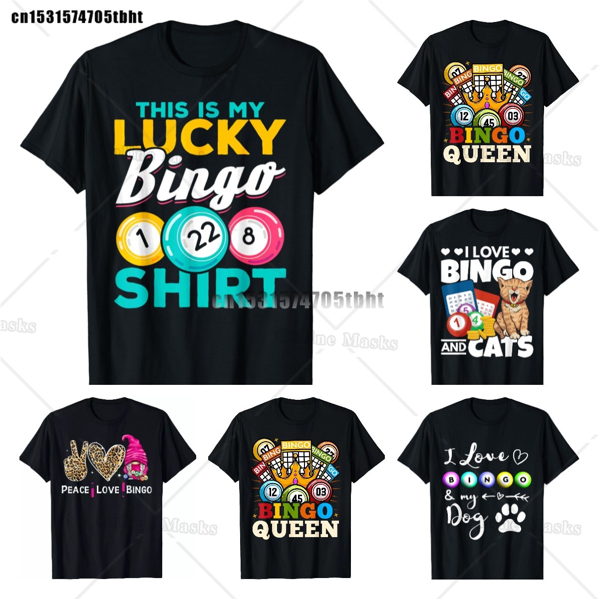 クレイジービンゴレディースシャツ、面白いラッキービンゴシャツ - Queen Street Fashion のレビューと価格