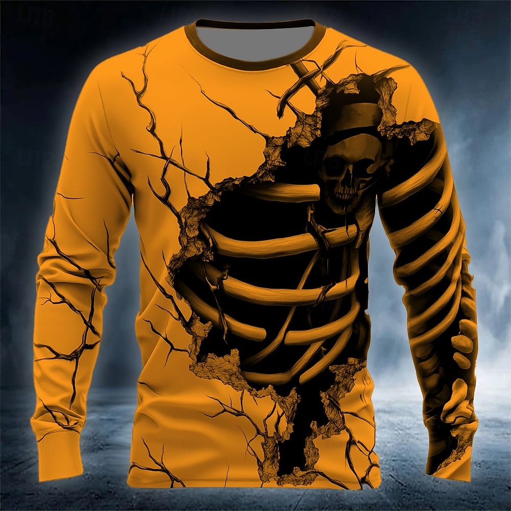 面白い3DスカルプリントメンズTシャツ ファッションルーズ長 - Street Fashion Y2K のレビューと価格