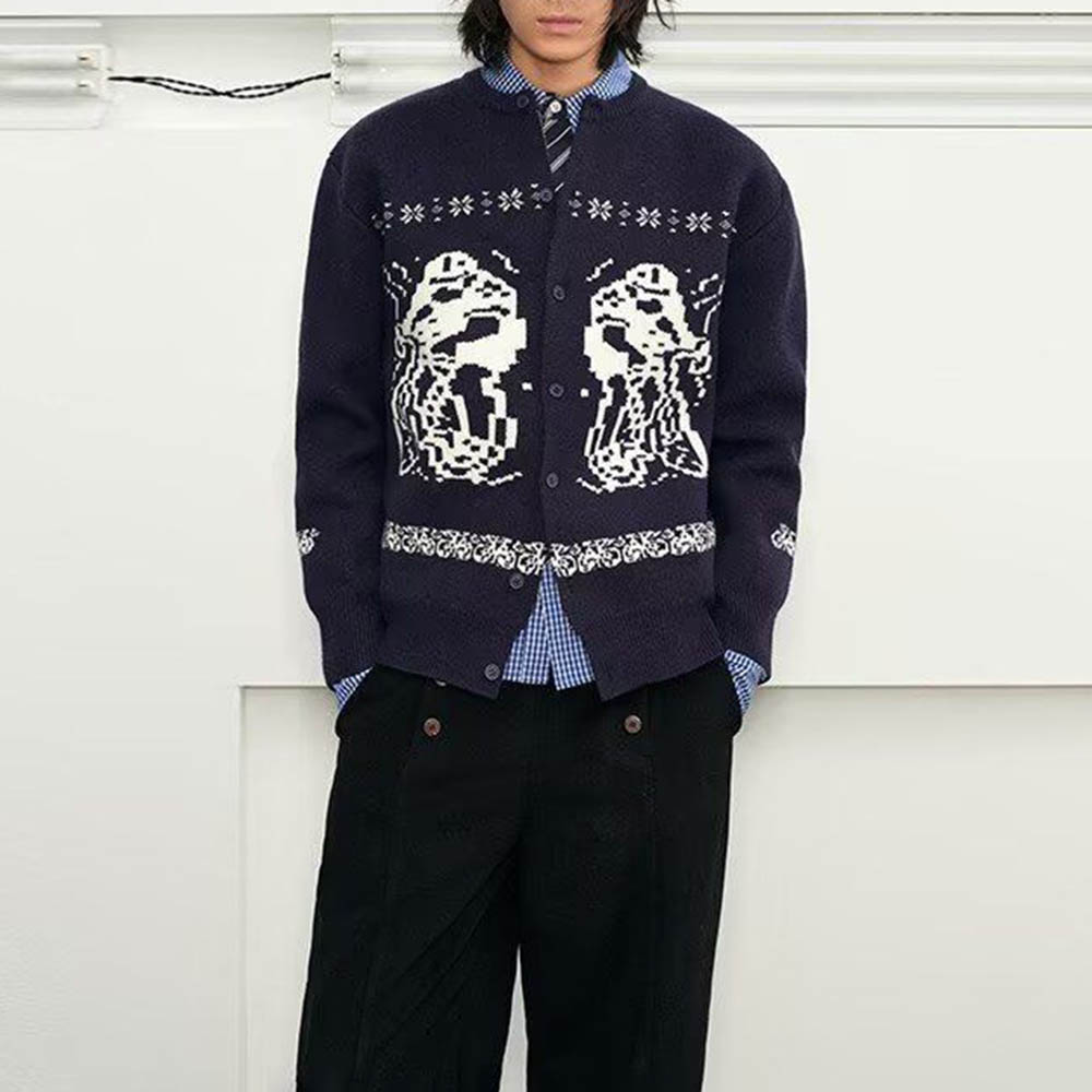 秋の新作メンズ Y2K グラフィック長袖セーター アメリカン - Street Fashion Men 2025 のレビューと価格